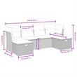 Afuera Living Contemporary 6 Piece Poly Rattan Large Sofa Set in Gray