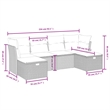 Afuera Living Contemporary 6 Piece Poly Rattan Large Sofa Set in Beige