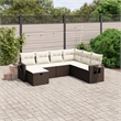 Afuera Living Contemporary Poly Rattan Large Sofa Set in Brown