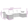 Afuera Living Contemporary 6 Piece Poly Rattan Sofa Set in Gray