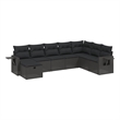 Afuera Living Contemporary 8 Piece Poly Rattan Small Sofa Set in Black