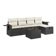 Afuera Living Contemporary 6 Piece Poly Rattan Sofa Set in Black