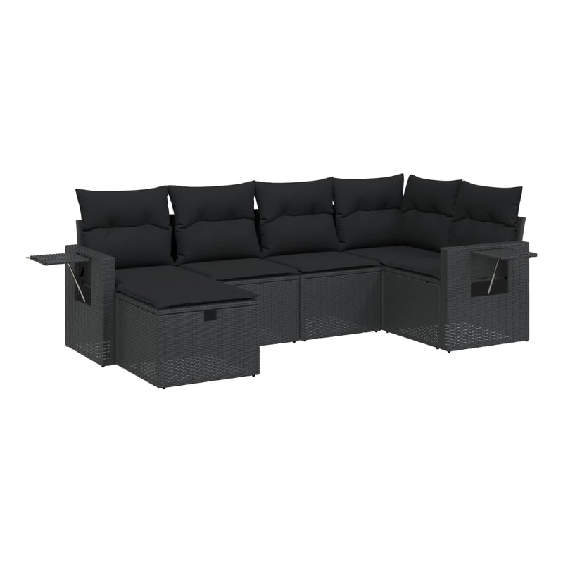Afuera Living Contemporary Poly Rattan Small Sofa Set in Black