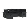 Afuera Living Contemporary Poly Rattan Small Sofa Set in Black
