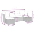 Afuera Living Contemporary 6 Piece Poly Rattan Medium Sofa Set in Gray