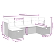 Afuera Living Contemporary 6 Piece Poly Rattan Large Sofa Set in Brown