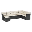 Afuera Living Contemporary 8 Piece Poly Rattan Large Sofa Set in Black