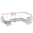 Afuera Living Contemporary 8 Piece Poly Rattan Large Sofa Set in Beige