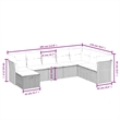 Afuera Living Contemporary 8 Piece Poly Rattan Large Sofa Set in Gray