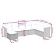 Afuera Living 8 Piece Poly Rattan Large Sofa Set with Removable Covers in Gray