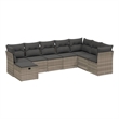 Afuera Living 8 Piece Poly Rattan Large Sofa Set with Removable Covers in Gray
