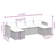 Afuera Living Contemporary 6 Piece Poly Rattan Large Sofa Set in Brown