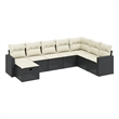Afuera Living Contemporary 8 Piece Poly Rattan Large Sofa Set in Black