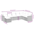 Afuera Living Contemporary 8 Piece Poly Rattan Large Sofa Set in Gray