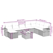 Afuera Living Contemporary 9 Piece Poly Rattan Sofa Set in Gray