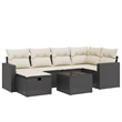 Afuera Living Contemporary 7 Piece Poly Rattan Small Sofa Set in Black