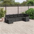 Afuera Living Contemporary 7 Piece Poly Rattan Large Sofa Set in Black