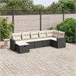 Afuera Living Contemporary 7 Piece Poly Rattan Sofa Set in Black