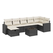 Afuera Living Contemporary 8 Piece Poly Rattan Small Sofa Set in Black