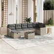 Afuera Living Contemporary 8 Piece Poly Rattan Sofa Set in Gray