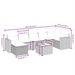 Afuera Living Contemporary 8 Piece Poly Rattan Sofa Set in Gray