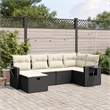 Afuera Living Contemporary 6 Piece Poly Rattan Large Sofa Set in Black