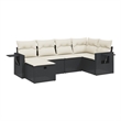 Afuera Living Contemporary 6 Piece Poly Rattan Large Sofa Set in Black