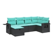 Afuera Living Contemporary Synthetic Poly Rattan Sofa Set in Black