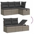 Afuera Living Contemporary 6 Piece Poly Rattan Large Sofa Set in Gray
