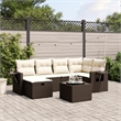 Afuera Living 6 Piece Poly Rattan Large Sofa Set in Brown/Beige