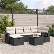 Afuera Living Contemporary Synthetic Poly Rattan Sofa Set in Black