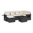 Afuera Living Contemporary Synthetic Poly Rattan Sofa Set in Black