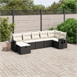 Afuera Living Contemporary 7 Piece Poly Rattan Large Sofa Set in Black