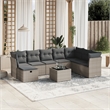 Afuera Living Contemporary 9 Piece Poly Rattan Sofa Set in Gray
