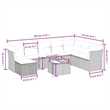 Afuera Living Contemporary 9 Piece Poly Rattan Sofa Set in Gray
