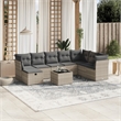 Afuera Living Contemporary Synthetic Poly Rattan Sofa Set in Gray