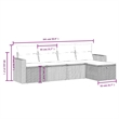 Afuera Living Contemporary 5 Piece Poly Rattan Large Sofa Set in Beige
