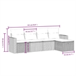 Afuera Living Contemporary 5 Piece Poly Rattan Large Sofa Set in Beige