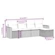 Afuera Living Contemporary 5 Piece Poly Rattan Large Sofa Set in Gray