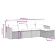 Afuera Living Contemporary 5 Piece Poly Rattan Sofa Set in Gray