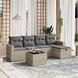 Afuera Living Contemporary 6 Piece Poly Rattan Small Sofa Set in Gray