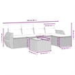 Afuera Living Contemporary 6 Piece Poly Rattan Small Sofa Set in Black
