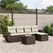 Afuera Living Contemporary 6 Piece Poly Rattan Sofa Set in Brown