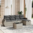 Afuera Living 6 Piece Poly Rattan Large Sofa Set with Removable Covers in Gray
