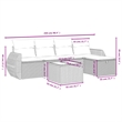 Afuera Living 6 Piece Poly Rattan Large Sofa Set with Removable Covers in Gray