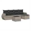 Afuera Living 6 Piece Poly Rattan Large Sofa Set with Removable Covers in Gray