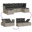 Afuera Living Contemporary 6 Piece Poly Rattan Sofa Set in Gray
