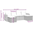 Afuera Living Contemporary 6 Piece Poly Rattan Sofa Set in Gray