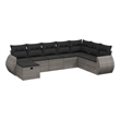 Afuera Living Contemporary 8 Piece Poly Rattan Large Sofa Set in Gray