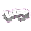 Afuera Living Contemporary 8 Piece Poly Rattan Large Sofa Set in Gray